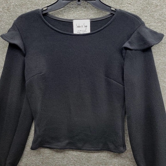 Sadie & Sage Black Cropped Sweater Women's Small (MSRP $50) - Picture 2 of 8